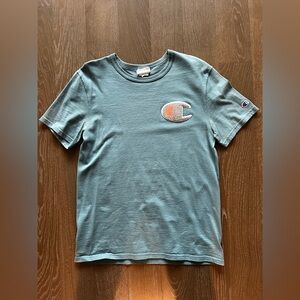 Champion Mens Teal and Orange Logo T-Shirt